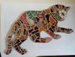 Atelier mosaïque, support chat en bois