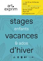 Stages de pratiques artistiques vacances d'hiver 2020 enfants & ados , art-exprim art-exprim art-exprim