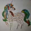 Atelier mosaïque Licorne, support en bois